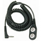 DESCO Europe - Spirálový uzemňovací kabel Jewel® MagSnap, dvouvodičový, 1,8m, černý, 60670
