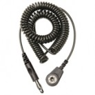 DESCO Europe - Spirálový uzemňovací kabel, 4mm/banánek, 2,0m, černý, 230155