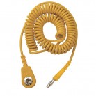 DESCO Europe - Spirálový uzemňovací kabel, 4mm/banánek, 2,0m, žlutý, 230170