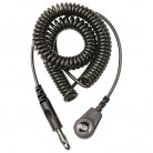 DESCO Europe - Spirálový uzemňovací kabel, 10mm/banánek, 3,0m, černý, bez rezistoru, 230305