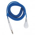 DESCO Europe - Spirálový uzemňovací kabel Jewel®, 10mm/banánek, 1,8m, modrý, 60261
