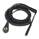 DESCO Europe - Spirálový uzemňovací kabel, 10mm/krytý banánek, 1,8m, černý, 60317