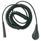 DESCO Europe - Spirálový uzemňovací kabel, 4mm/krytý banánek, 1,8m, černý, 60339