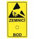  - Lepicí štítky - zemnicí bod s ESD symbolem, 43x25mm, 18ks/list