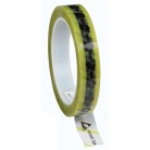 DESCO Europe - ESD lepicí páska Wescorp™, průhledná se žlutými pruhy, se symboly, celulózová, 18mmx65,8m, 242275