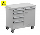 Treston - Vozík na nářadí Tool Trolley 1, ocelová deska, ESD, TWIN45-201-49