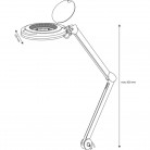 Stolní lupa s LED osvětlením TOOLCRAFT, 60 SMD LED, 8D, 3x, 3x127mm, bílá
