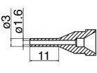 Odpájecí tryska HAKKO N61-14, Long typ, 3,0mm/1,6mm