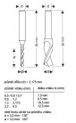 Vrták na DPS 400200 50001, karbid wolframu, ø0,5mm